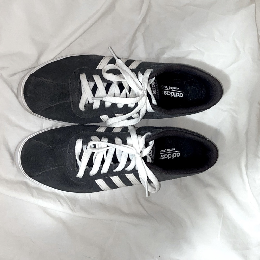 Adidas Womens Courtset Sneakers, Grey and White, gently worn